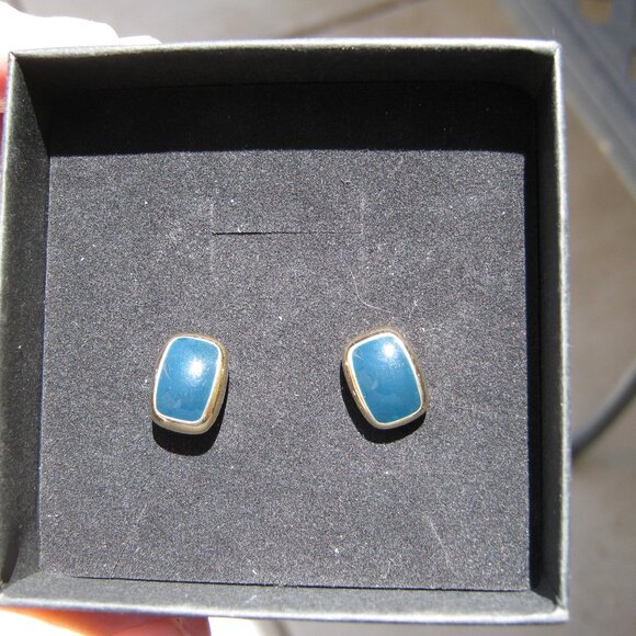 Vintage Christian Dior Gold Blue Lapis Earrings - Picture 7 of 7